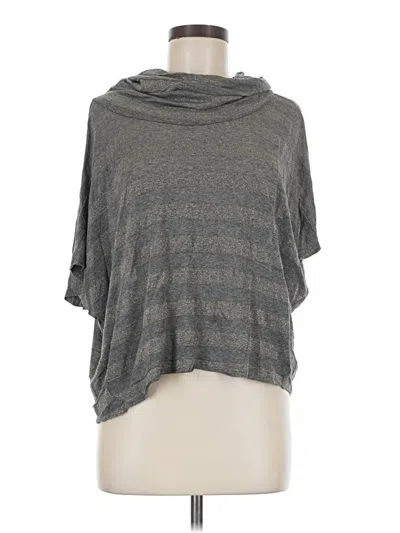 Pre-owned Michael Stars Short Sleeve Top Gray Cowl Neck Tops