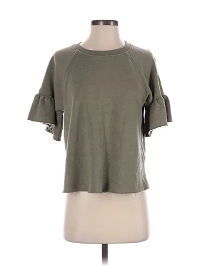 Pre-owned Michael Stars Short Sleeve Top Gray Keyhole Neckline Tops