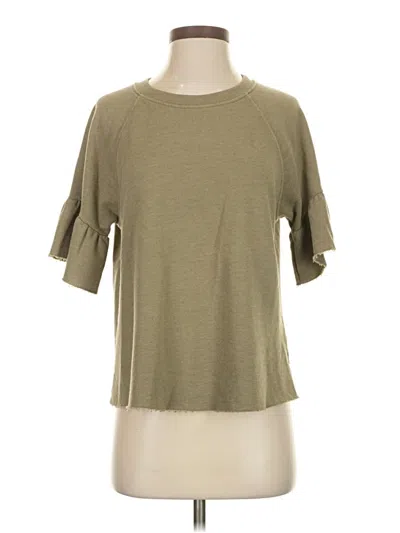 Pre-owned Michael Stars Short Sleeve Top Green Crew Neck Tops