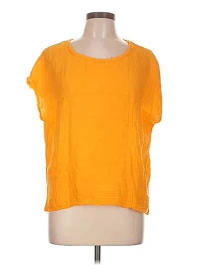 Pre-owned Michael Stars Short Sleeve Top Orange Scoop Neck Tops