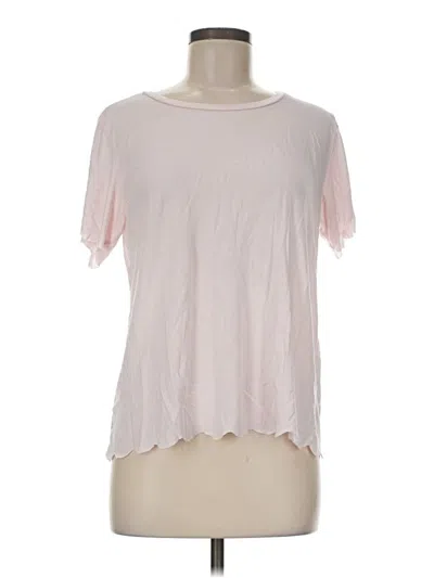 Pre-owned Michael Stars Short Sleeve Top Pink Crew Neck Tops