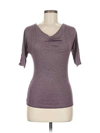 Pre-owned Michael Stars Short Sleeve Top Purple Cowl Neck Tops