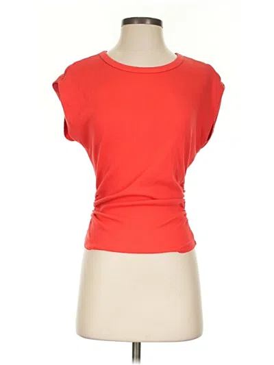 Pre-owned Michael Stars Short Sleeve Top Red Boatneck Tops