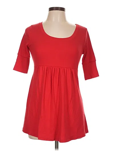 Pre-owned Michael Stars Short Sleeve Top Red Scoop Neck Tops