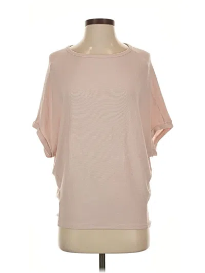 Pre-owned Michael Stars Short Sleeve Top Tan Boatneck Tops