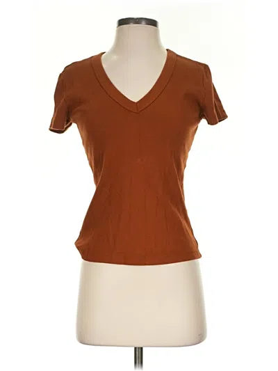 Pre-owned Michael Stars Short Sleeve T-shirt In Brown