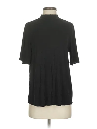 Pre-owned Michael Stars Short Sleeve Turtleneck In Black