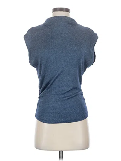Pre-owned Michael Stars Short Sleeve Turtleneck In Blue