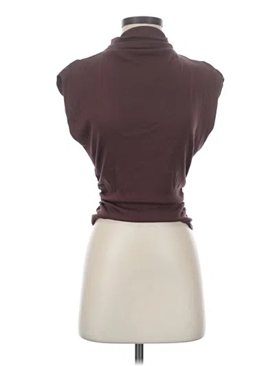 Pre-owned Michael Stars Short Sleeve Turtleneck In Brown