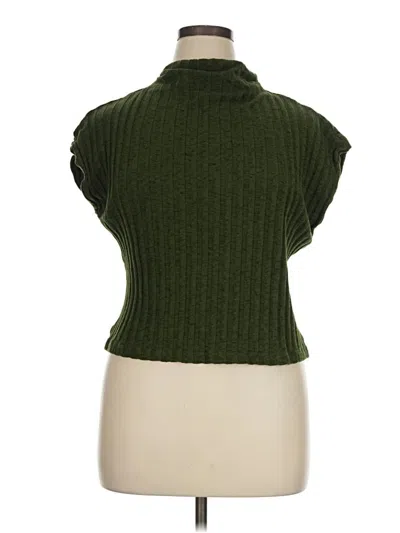Pre-owned Michael Stars Short Sleeve Turtleneck In Green