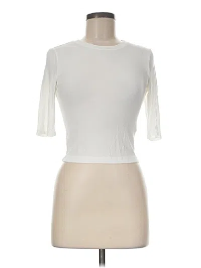 Pre-owned Michael Stars Short Sleeve Turtleneck In Ivory