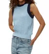 Michael Stars Sia Sleeveless Sweater In Fountain In Blue