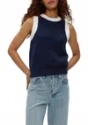 Michael Stars Sia Sleeveless Sweater In Nocturnal In Blue