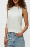Michael Stars Sia Tipped Sleeveless Sweater In White
