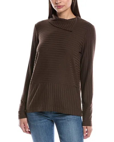 Michael Stars Sigourney Generous Fit Cowl Neck Top In Brown