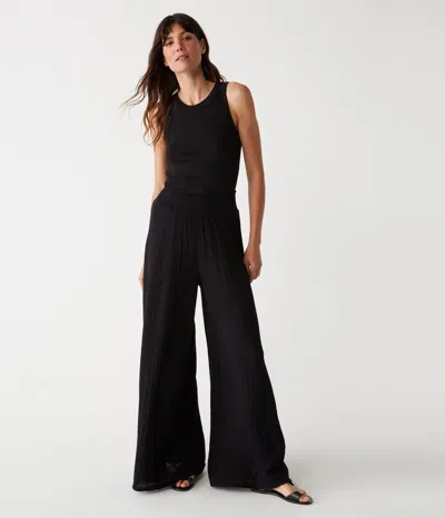 Michael Stars Simba Smocked Waist Pant In Black