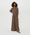 Michael Stars Simba Smocked Waist Wide Leg Pants In Cobblestone