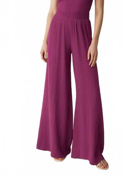 Michael Stars Simba Smocked Waist Pant In Grape In Purple