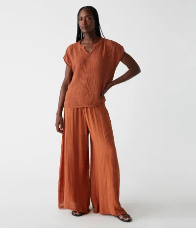 Michael Stars Simba Smocked Waist Pant In Toffee