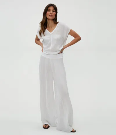Michael Stars Simba Smocked Waist Pant In White