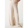 Michael Stars Simba Smocked Waist Wide Leg Pants In White