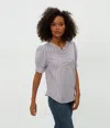 Michael Stars Simone Puff Sleeve Top In Sachet Stripe