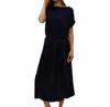 Michael Stars Siobhan Twist Front 2-in-1 Midi In Nocturnal In Blue