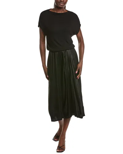 Michael Stars Siobhan Twist Front 2-in-1 Midi Dress In Black