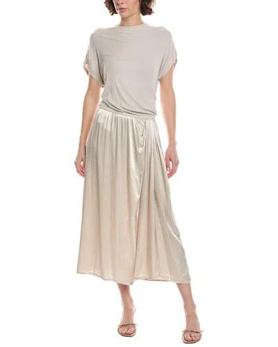 Michael Stars Siobhan Twist Front 2-in-1 Midi Dress In Neutral