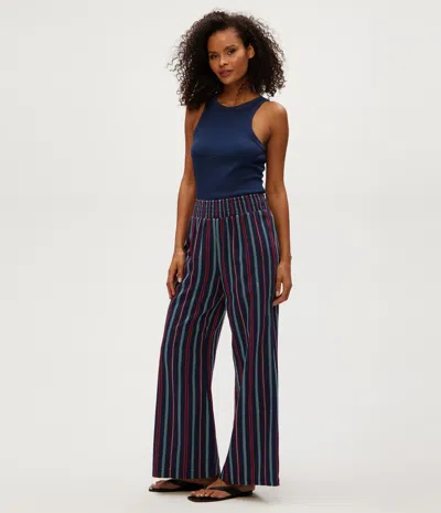 Michael Stars Sita Embroidered Wide Leg Pant In Blue