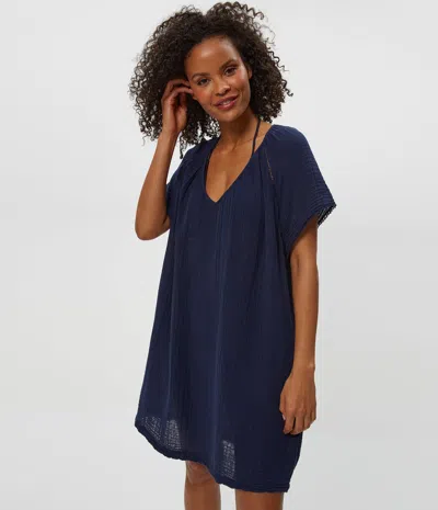 Michael Stars Sky Gauze Dress In Blue