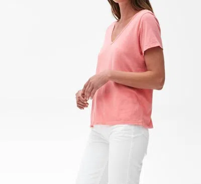 Michael Stars Skyler Relaxed V-neck Tee In Rouge In Pink