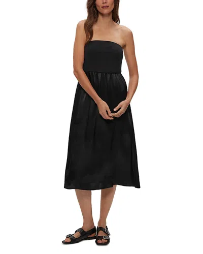 Michael Stars Skyler Strapless Midi Dress In Black