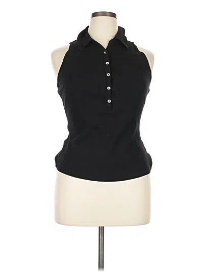 Pre-owned Michael Stars Sleeveless Button Down Shirt In Black