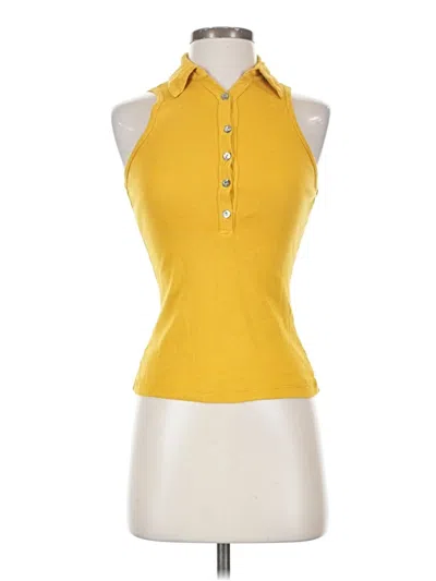 Pre-owned Michael Stars Sleeveless Polo Shirt In Yellow