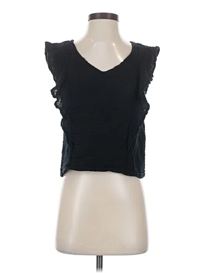 Pre-owned Michael Stars Sleeveless Top Black Sweetheart Neckline Tops