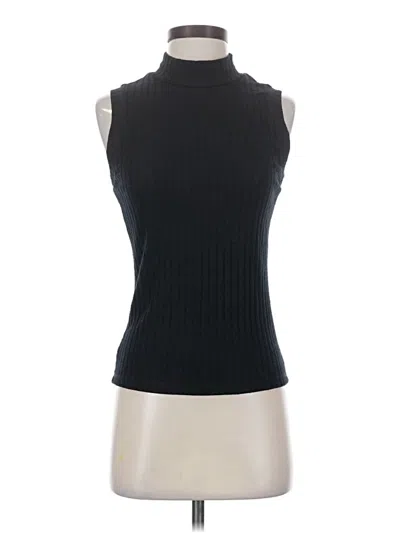 Pre-owned Michael Stars Sleeveless Top Black Turtleneck Tops