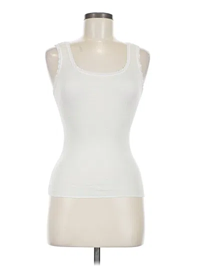 Pre-owned Michael Stars Sleeveless Top Ivory Scoop Neck Tops