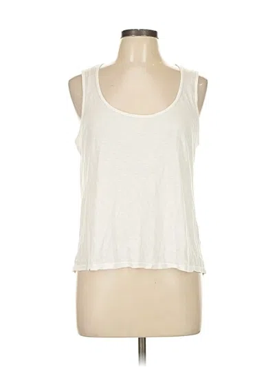 Pre-owned Michael Stars Sleeveless Top Ivory Scoop Neck Tops In White