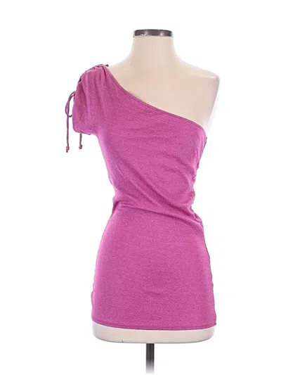 Pre-owned Michael Stars Sleeveless Top Pink One Shoulder Neckline Tops
