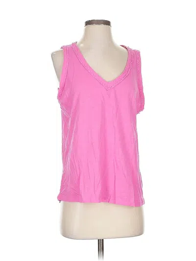 Pre-owned Michael Stars Sleeveless Top Pink Scoop Neck Tops