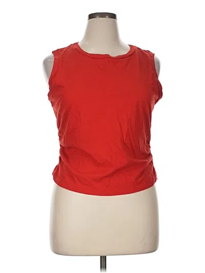Pre-owned Michael Stars Sleeveless Top Red Scoop Neck Tops