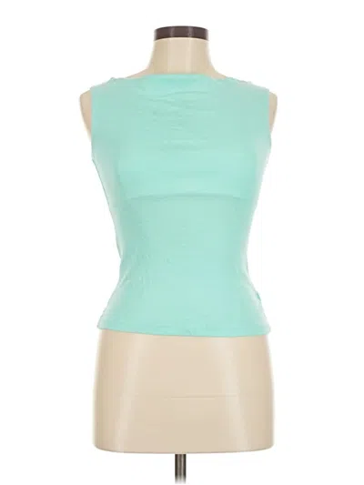 Pre-owned Michael Stars Sleeveless Top Teal Boatneck Tops In Blue