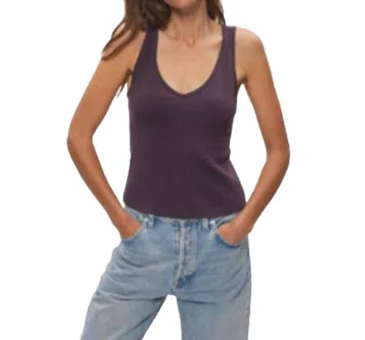 Michael Stars Sloan 1x1 Cotton Tank In Glimmer In Purple