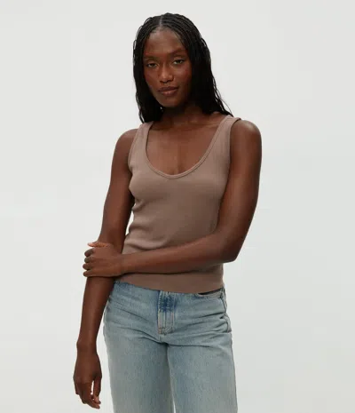 Michael Stars Sloan V-neck Tank In Cobblestone
