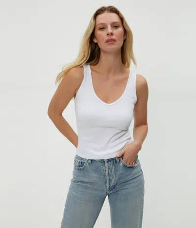 Michael Stars Sloan V-neck Tank In White