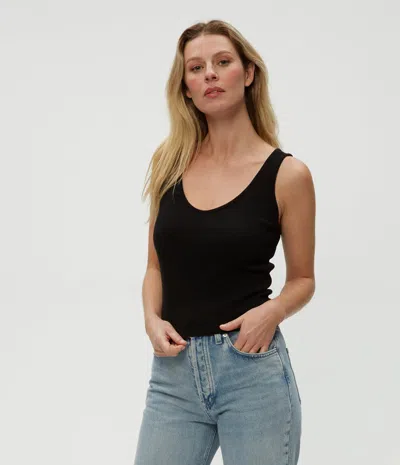 Michael Stars Sloan V-neck Tank In Black