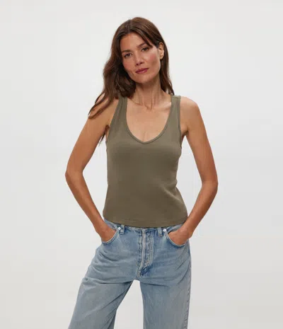 Michael Stars Sloan V-neck Tank In Green