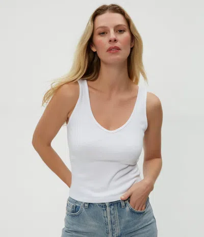 Michael Stars Sloan V-neck Tank In White