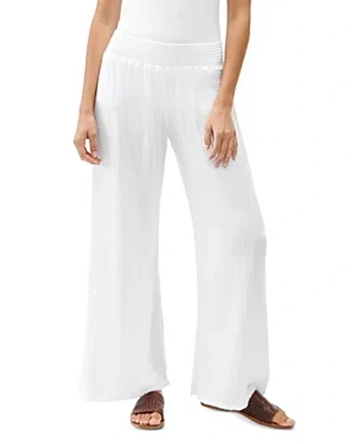 Michael Stars Smocked Wide-leg Pants In Chalk